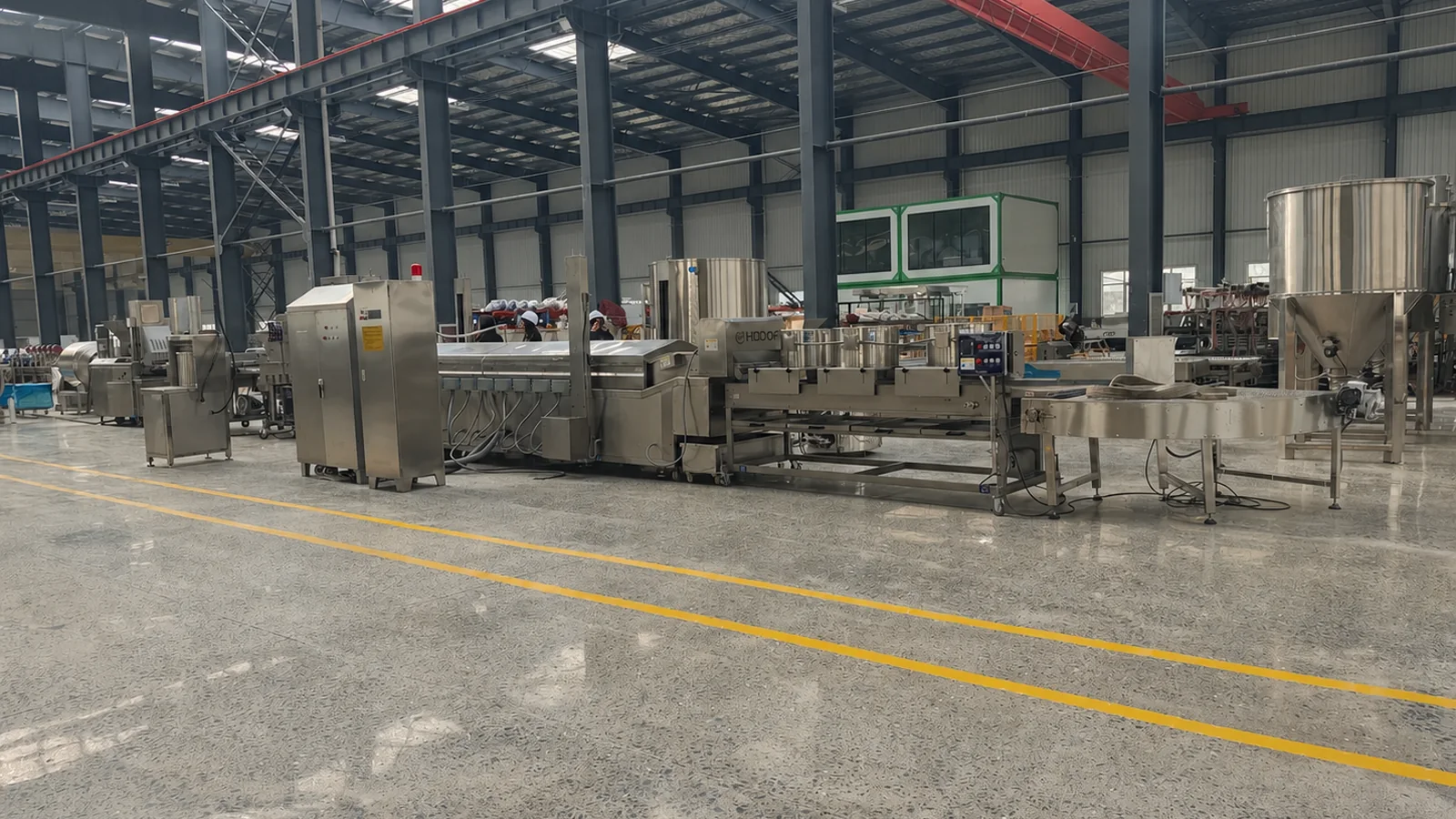 Connected food processing equipment photographed in the Hadof workshop